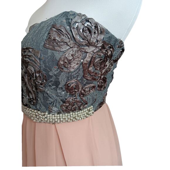 Y2K Dress 3/XS Prom‎ Cocktail Party Fairy Princess Coquette Beaded Pastel Pink - Picture 11 of 14